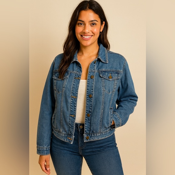 New York & Company Jackets & Blazers - New York & Company Blue Cropped Jean Jacket Classic Design